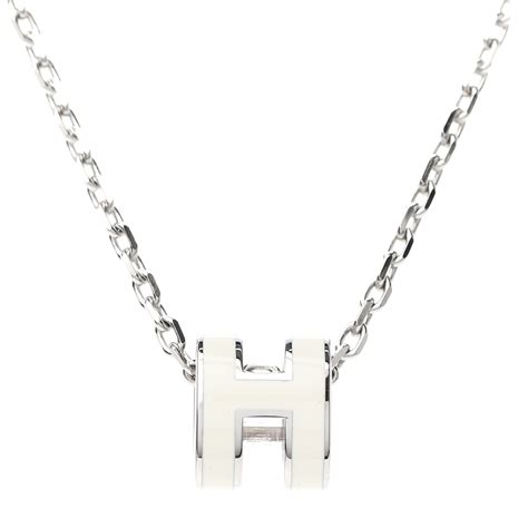 hermes mini pop h necklace white|Hermes pop h necklace white.